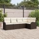 vidaXL vidaXL Zestaw 5-częściowy sof ogrodowych z poduszkami w brązowym poli rattan, vidaXL Sofa dwuosobowa ogrodowa z poduszkami w brązowym poli rattan 1