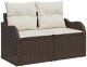 vidaXL vidaXL Zestaw 5-częściowy sof ogrodowych z poduszkami w brązowym poli rattan, vidaXL Sofa dwuosobowa ogrodowa z poduszkami w brązowym poli rattan 4