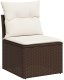 vidaXL vidaXL Zestaw 5-częściowy sof ogrodowych z poduszkami w brązowym poli rattan, vidaXL Sofa dwuosobowa ogrodowa z poduszkami w brązowym poli rattan 5