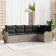 vidaXL vidaXL 5-elementowy zestaw sofy ogrodowej z poduszkami jasnoszary rattan, vidaXL Sofa ogrodowa 2-osobowa z poduszkami jasnoszary rattan 1