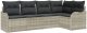 vidaXL vidaXL 5-elementowy zestaw sofy ogrodowej z poduszkami jasnoszary rattan, vidaXL Sofa ogrodowa 2-osobowa z poduszkami jasnoszary rattan 2