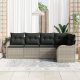 vidaXL vidaXL 5-elementowy zestaw sofy ogrodowej z poduszkami jasnoszary rattan, vidaXL Sofa ogrodowa 2-osobowa z poduszkami jasnoszary rattan 3