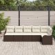 vidaXL Zestaw sofy ogrodowej 6 sztuk z poduszkami brązowy rattan PE, 2-osobowa sofa ogrodowa z poduszkami brązowa rattan PE (3345718) 3
