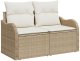 Zestaw 6-częściowy sof ogrodowych vidaXL z poduszkami Beżowy Rattan, Sofa ogrodowa dla 2 osób vidaXL z poduszkami Beżowy Rattan 4