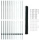 vidaXL Ogrodowe słupki 11 szt. U-Channel Zielone 160 cm Stal, Ogrodzenie sześciokątne Zielone 1.6x25 m Stal 6
