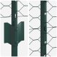 vidaXL Ogrodowe słupki 11 szt. U-Channel Zielone 160 cm Stal, Ogrodzenie sześciokątne Zielone 1.6x25 m Stal 9