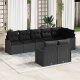 vidaXL Zestaw sof ogrodowych 8 częściowy z poduszkami Czarny Polirattan, Zestaw sof ogrodowych 2-osobowy z poduszkami Czarny Polirattan 1