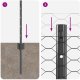 Słupki ogrodzeniowe vidaXL 5 szt. U-Channel Szary 60 cm Stal, Sześciokątne ogrodzenie vidaXL Szare 0.6x10 m Stal 8