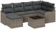 vidaXL 6-Częściowy Zestaw Sofy Ogrodowej z Poduszkami Czarnego Rattanu Polimerowego, vidaXL 2-osobowa Sofa Ogrodowa z Poduszkami Szarego Rattanu Polimerowego 2