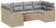 vidaXL 6-Częściowy Zestaw Sofy Ogrodowej z Poduszkami Beżowy Poly Rattan, Dwumiejscowa Sofa Ogrodowa z Poduszkami Beżowy Poly Rattan 2