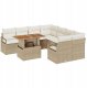 vidaXL Zestaw sof ogrodowych 9-częściowy z poduszkami Beżowy z polirattanu Akacja, Zestaw sof ogrodowych 2-osobowy z poduszkami Beżowy z polirattanu 1