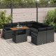 vidaXL 9-częściowy zestaw kanap ogrodowych z poduszkami Czarny Polirattan Akacja, vidaXL 2-osobowa sofa ogrodowa z poduszkami Czarny Polirattan 2