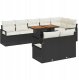 vidaXL 9-częściowy zestaw sof ogrodowych z poduszkami, czarny, polirattan, akacja, Sofa ogrodowa dla 2 osób z poduszkami, czarna, polirattan 1
