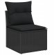 vidaXL 7 Elementowy Zestaw Sof Ogrodowych z Poduszkami Czarny Rattan Akacja, vidaXL Sofa Ogrodowa dla 2 Osób z Poduszkami Czarny Rattan 4