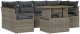 vidaXL 7-częściowy zestaw sof ogrodowych z poduszkami Szary Poli Rattan Akacja, vidaXL Sofa dwuosobowa ogrodowa z poduszkami Szary Poli Rattan 2