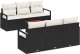 vidaXL Zestaw sofy ogrodowej 7-częściowy z poduszkami Czarny Polirattan Akacja, Sofa ogrodowa dla 2 osób z poduszkami Czarny Polirattan 2