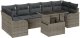 Zestaw 8-elementowy sof ogrodowych z poduszkami szary polirattan, Zestaw 2-osobowy sof ogrodowych z poduszkami szary polirattan 2