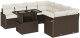 Zestaw sof ogrodowych vidaXL 9-częściowy z poduszkami Brązowy Polirattan, Zestaw sof ogrodowych vidaXL 2-osobowy z poduszkami Brązowy Polirattan 2