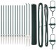 vidaXL Zestaw ogrodzeniowy Zestaw 2 Zielony Metal, Plastik 25 x 1,2 m 2
