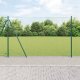 vidaXL Płot Heksagonalny Zielony 1,5x100 m Stal, vidaXL Słupki ogrodzeniowe z podstawami 13 szt. 32mm 83,5cm Stal ocynkowana 1