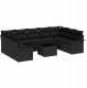 Zestaw 10-częściowy sofy ogrodowej z poduszkami beżowy polirattan, 2-osobowa sofa ogrodowa z przechowalnią i poduszkami czarny polirattan 1