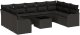 vidaXL 10-częściowy zestaw sof ogrodowych z poduszkami beżowy polirattan, vidaXL 2-osobowa sofa ogrodowa z miejscem do przechowywania i poduszkami czarny polirattan 2