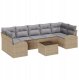8-częściowy zestaw sof ogrodowych vidaXL z poduszkami Beżowy polirattan, Dwuosobowa sofa ogrodowa z przechowalnią i poduszkami Beżowy polirattan 1