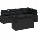 Zestaw sofy ogrodowej vidaXL 7 części z poduszkami Czarny Polirattan, Sofa ogrodowa vidaXL 2-osobowa z miejscem na przechowywanie i poduszkami Czarny Polirattan 1