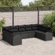 vidaXL 9 Częściowy Zestaw Sofowy do Ogrodu z Poduszkami Czarny Poli Rattan, 2-osobowa Sofa Ogrodowa z Przechowalnią i Poduszkami Czarny Poli Rattan 1