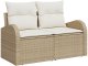 vidaXL 11-elementowy zestaw sof ogrodowych z poduszkami brązowy poli rattan, dwuosobowa sofa ogrodowa z miejscem do przechowywania i poduszkami beżowy poli rattan 7