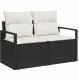 5-częściowy zestaw sof ogrodowych vidaXL z poduszkami Brown Poly Rattan, Sofa ogrodowa vidaXL 2-osobowa z miejscem na przechowanie i poduszkami Black Poly Rattan 3