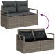 vidaXL Zestaw sof ogrodowych 4-częściowy z poduszkami Szary Rattan Poli, Sofa ogrodowa dla 2 osób z miejscem do przechowywania i poduszkami Szary Rattan Poli 9