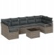 vidaXL 8 Częściowy Zestaw Sof w Ogrodzie z Poduszkami Szary Polirattan, Dwumiejscowa Sofa Ogrodowa z Przechowalnią i Poduszkami Szary Polirattan 1