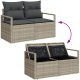 Zestaw sofy vidaXL 4-częściowy z poduszkami, jasnoszary, polirattan, Sofa ogrodowa vidaXL 2-osobowa z miejscem do przechowywania i poduszkami, szary polirattan 9