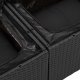 vidaXL 6-częściowy zestaw sofas ogrodowych z poduszkami w kolorze beżowym z poly rattan, vidaXL 2-osobowa sofa ogrodowa z przechowywaniem i poduszkami w czarnym poly rattan 9