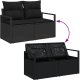 vidaXL 6-częściowy zestaw sofas ogrodowych z poduszkami w kolorze beżowym z poly rattan, vidaXL 2-osobowa sofa ogrodowa z przechowywaniem i poduszkami w czarnym poly rattan 10