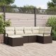 vidaXL vidaXL 6-częściowy zestaw sof ogrodowych z poduszkami Brązowy Poli Rattan, vidaXL 2-osobowa sofa ogrodowa z miejscem na rzeczy i poduszkami Brązowa Poli Rattan 1