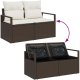 vidaXL vidaXL 6-częściowy zestaw sof ogrodowych z poduszkami Brązowy Poli Rattan, vidaXL 2-osobowa sofa ogrodowa z miejscem na rzeczy i poduszkami Brązowa Poli Rattan 10