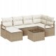 Zestaw ogrodowy vidaXL 7-częściowy z poduszkami brązowy polirattan, Sofa ogrodowa vidaXL 2-osobowa z miejscem na przechowywanie i poduszkami beżowy polirattan 1