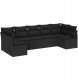 vidaXL 7-częściowy zestaw sof ogrodowych z poduszkami czarny rattan polietylenowy, vidaXL Dwuosobowa sofa ogrodowa z miejscem na przechowywanie i poduszkami czarny rattan polietylenowy 1