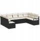 vidaXL Zestaw sof ogrodowych 9 części z poduszkami czarny polirattan, Zestaw sof ogrodowych 2-osobowy z miejscem na przechowywanie i poduszkami czarny polirattan 1