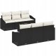 vidaXL 7-elementowy zestaw sof ogrodowych z poduszkami, czarny polirattan 1