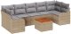 vidaXL 8 Częściowy Zestaw Sof Ogrodowych z Poduszkami Beżowy Polirattan Akacja, Sofa ogrodowa dla dwojga z przechowalnią i poduszkami Beżowy Polirattan 2