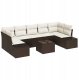 vidaXL Zestaw sof ogrodowych 8-częściowy z poduszkami brązowy z polirattanu 2
