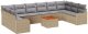 Zestaw Sofy Ogrodowej vidaXL 11 elementów z Poduszkami Beżowy Poli Rattan Akacja, Zestaw Sofy Ogrodowej vidaXL 2-osobowy z Schowkiem i Poduszkami Beżowy Poli Rattan 2