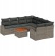 Zestaw sof ogrodowych vidaXL 9-częściowy z poduszkami szary polirattan akacja, Sofa ogrodowa vidaXL 2-osobowa z miejscem do przechowywania i poduszkami szary polirattan 2