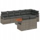 vidaXL Zestaw Sofy Ogrodowej 9 Części z Poduszkami Szary Rattan Poli Rattan Akacja,  Sofa Ogrodowa 2-osobowa z Przechowywaniem i Poduszkami Szary Rattan Poli Rattan 1