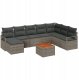 vidaXL 9-częściowy Zestaw Sofy Ogrodowej z Poduszkami Szary Polyrattan Akacja, vidaXL Sofa Ogrodowa 2-osobowa z Przechowalnią i Poduszkami Szary Polyrattan 1
