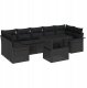 vidaXL 8-częściowy Zestaw Sofy Ogrodowej z Poduszkami Czarny Rattan, vidaXL Sofa Dwuosobowa z Przechowalnią i Poduszkami Czarny Rattan 1