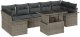 vidaXL 8-częściowy Zestaw Sofowy do Ogrodu z Poduszkami Szary Polirattan, 2-osobowa Sofa Ogrodowa z Przechowalnią i Poduszkami Szary Polirattan 2